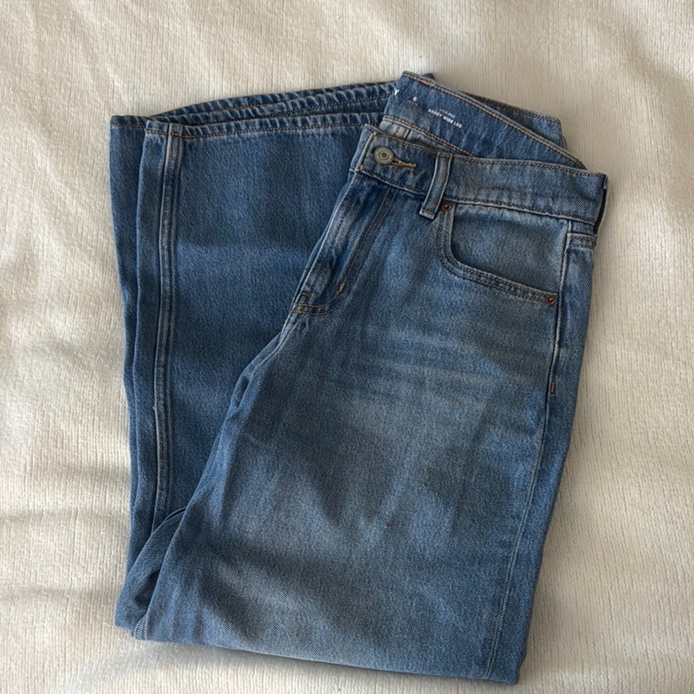 Women's HIGH-RISE, BAGGY, WIDE-LEG Blue Jeans sz 6P